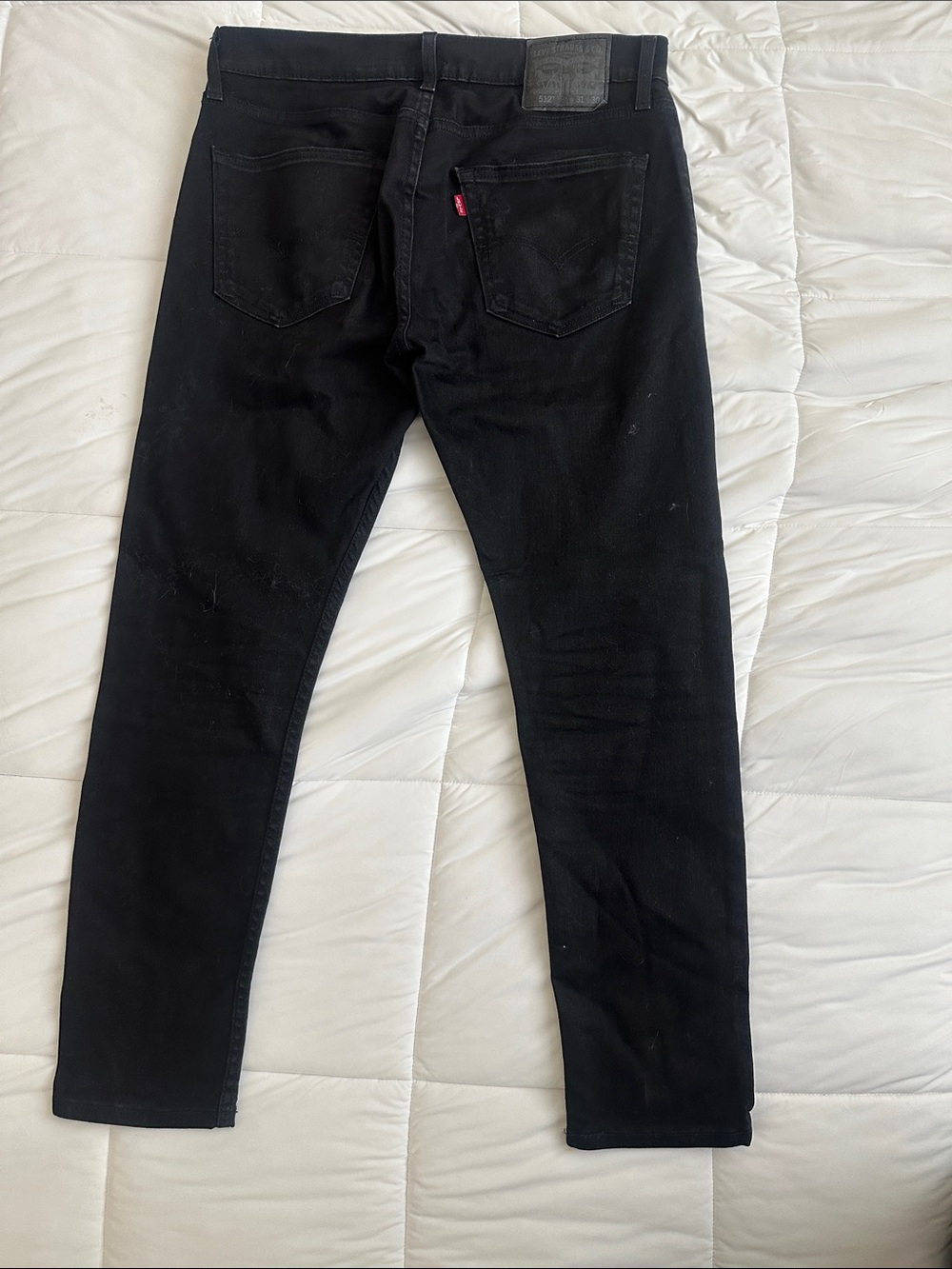 Men's Slim Straight Black Jeans - Picture 5 of 5